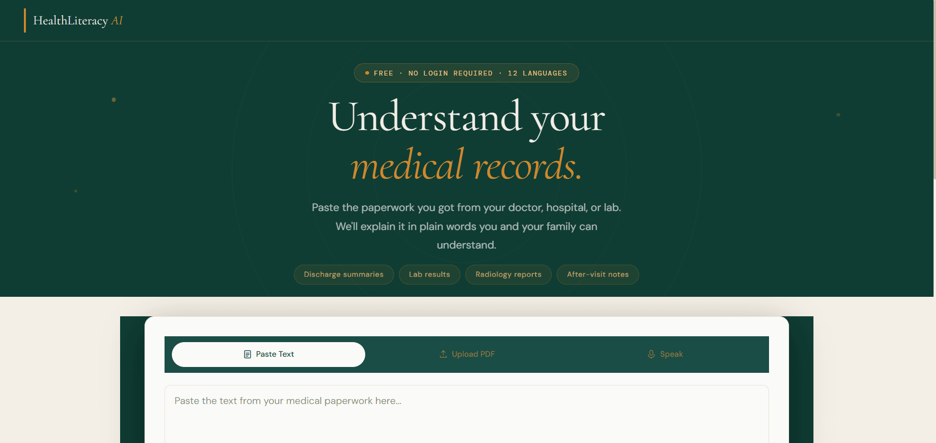 HealthLiteracy AI